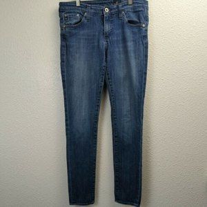 AG Adriano Goldschmied Cigarette Skinny Jean Women Blue Denim Pants 27R Low Rise
